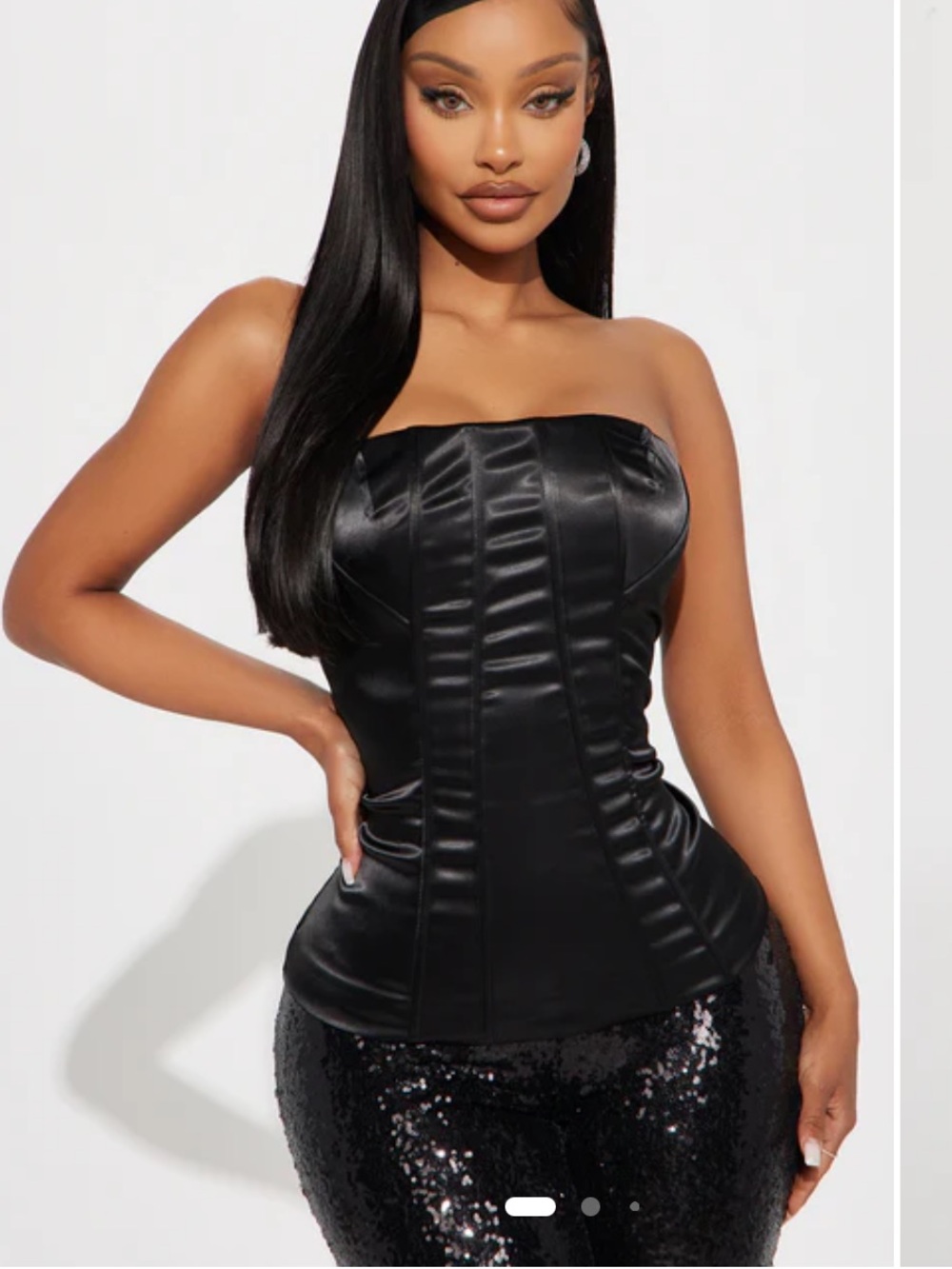 Hold Me Close Satin Strapless Corset Top